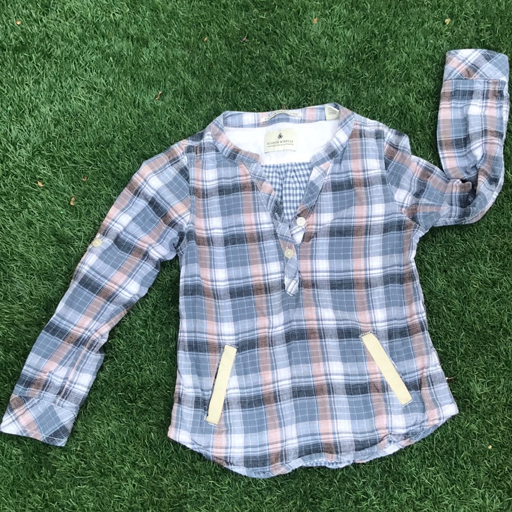 Scotch R’Belle plaid long sleeve shirt